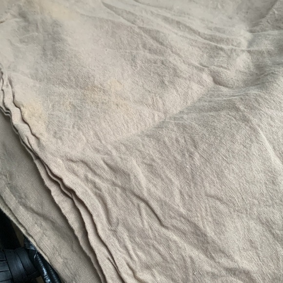 Dinner Table cover tablecloth and 12 table napkins berry linen blend set tan red - Picture 6 of 9